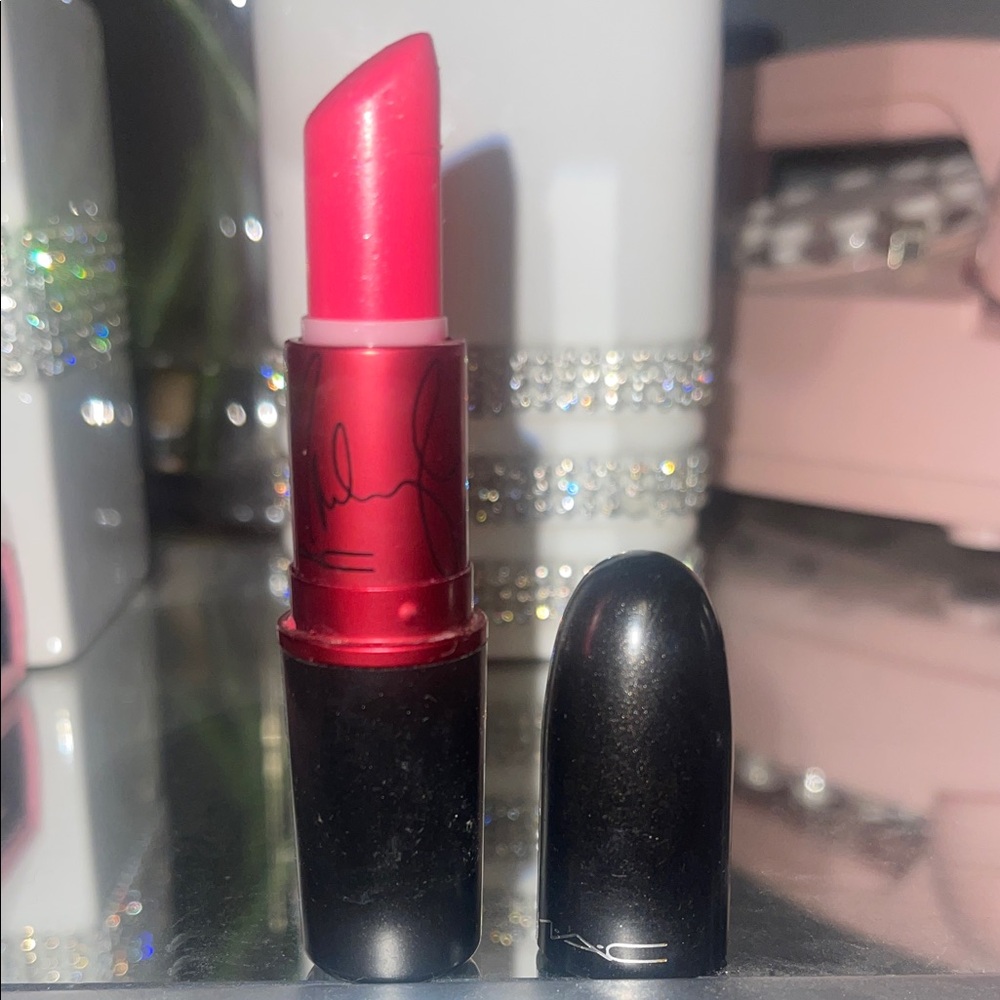 MAC Cosmetics Miley Cyrus hot pink. Limited and discontinued Bold Red Lipstick